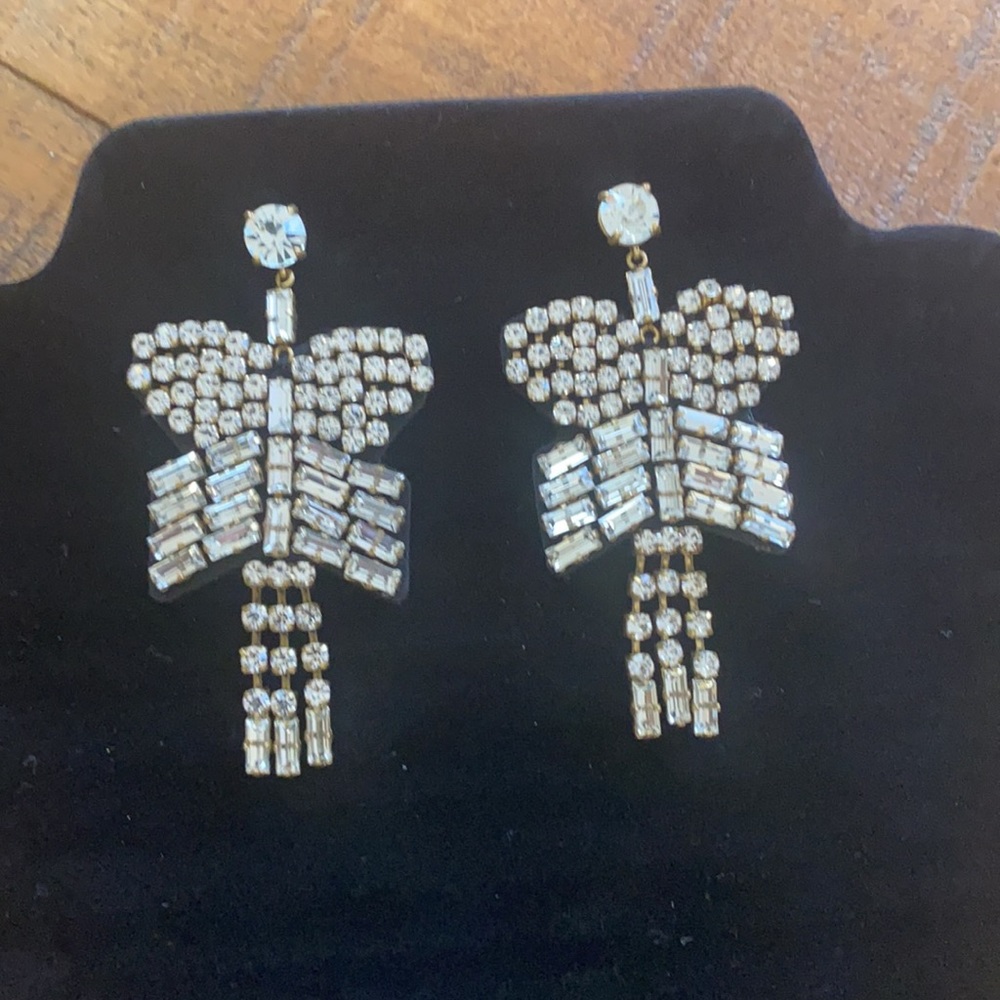 J. Crew Les Velvet Sparkle Crystal Earrings - Picture 3 of 7